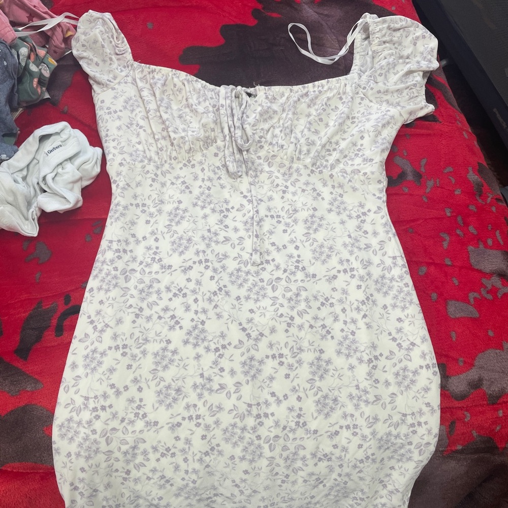 Windsor White and Purple Floral Mini Dress